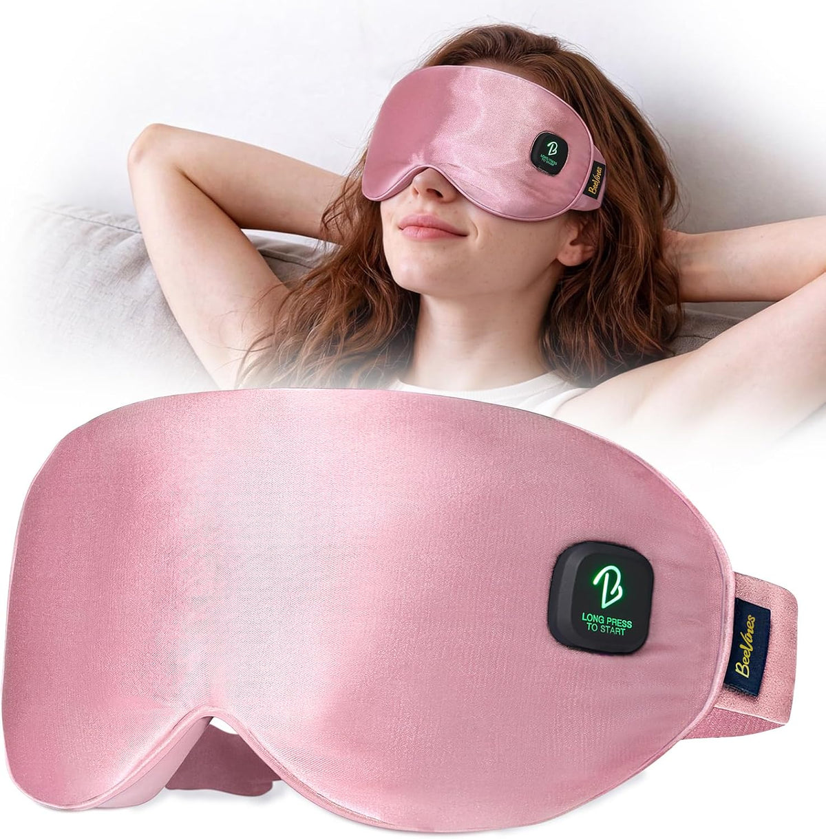 Heated Eye Mask, Cordless Warm Compress for Dry Eyes, 3 Heat Levels, 1500mAh Rechargeable Battery, 15-Min Auto-Off, Washable Cover, for Travel, Gifts for Women & Men