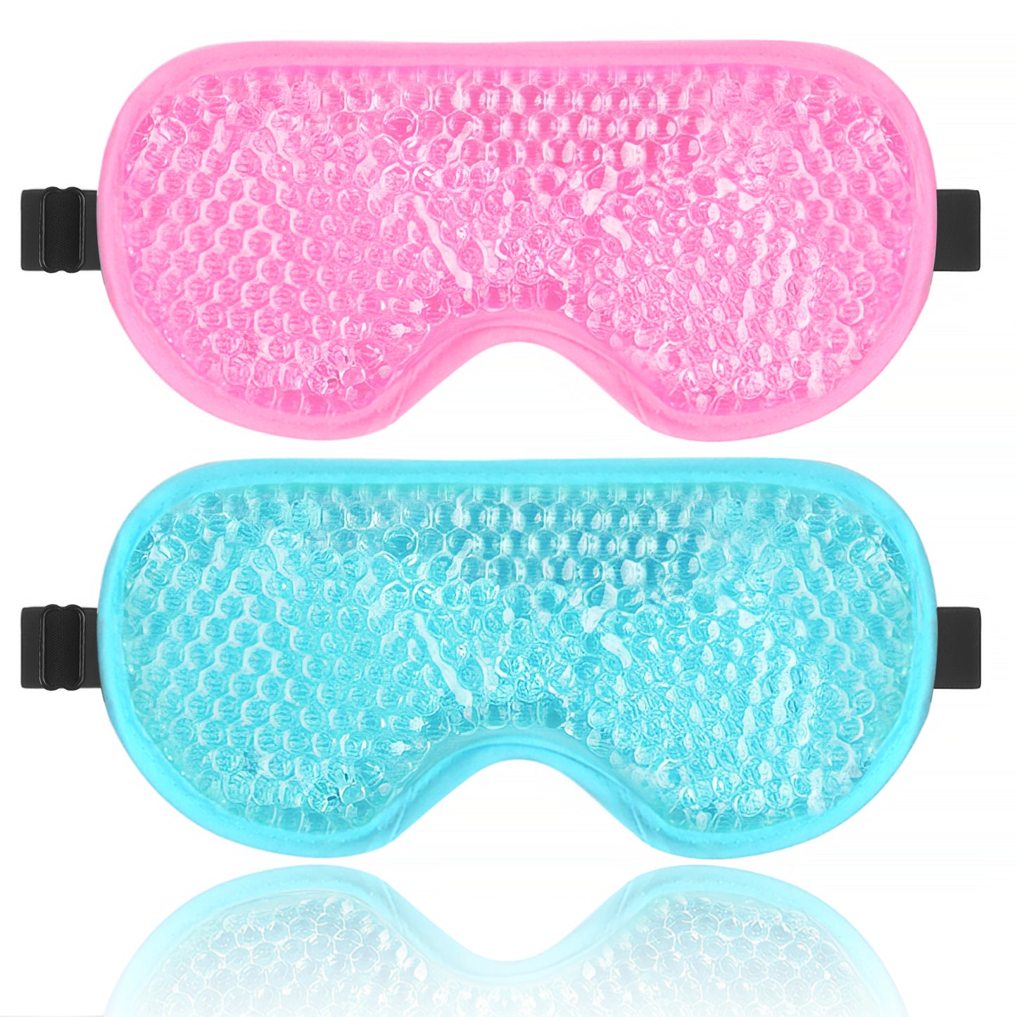 BeeVines Gel Eye Mask, 2 Pack Cooling Ice Masks for Puffy Eyes for Men & Women, Cold & Warm Compress for Post Surgery, Puffiness, Allergies, Sinuses & Migraines Treatment